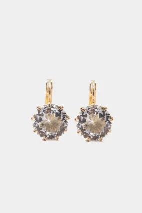 Small Crown Earring, White Topaz