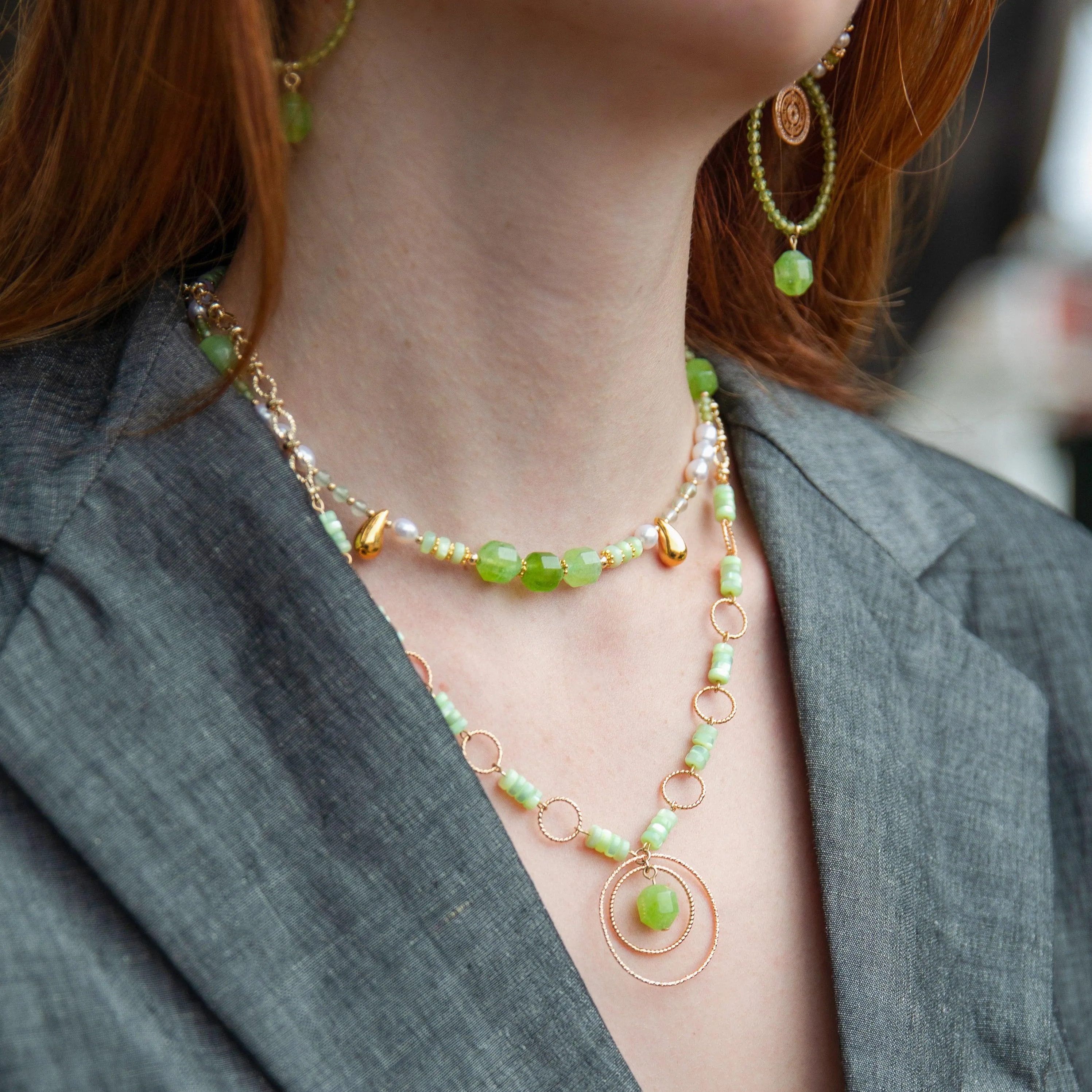 Spectrum Peridot Chalcedony Necklace