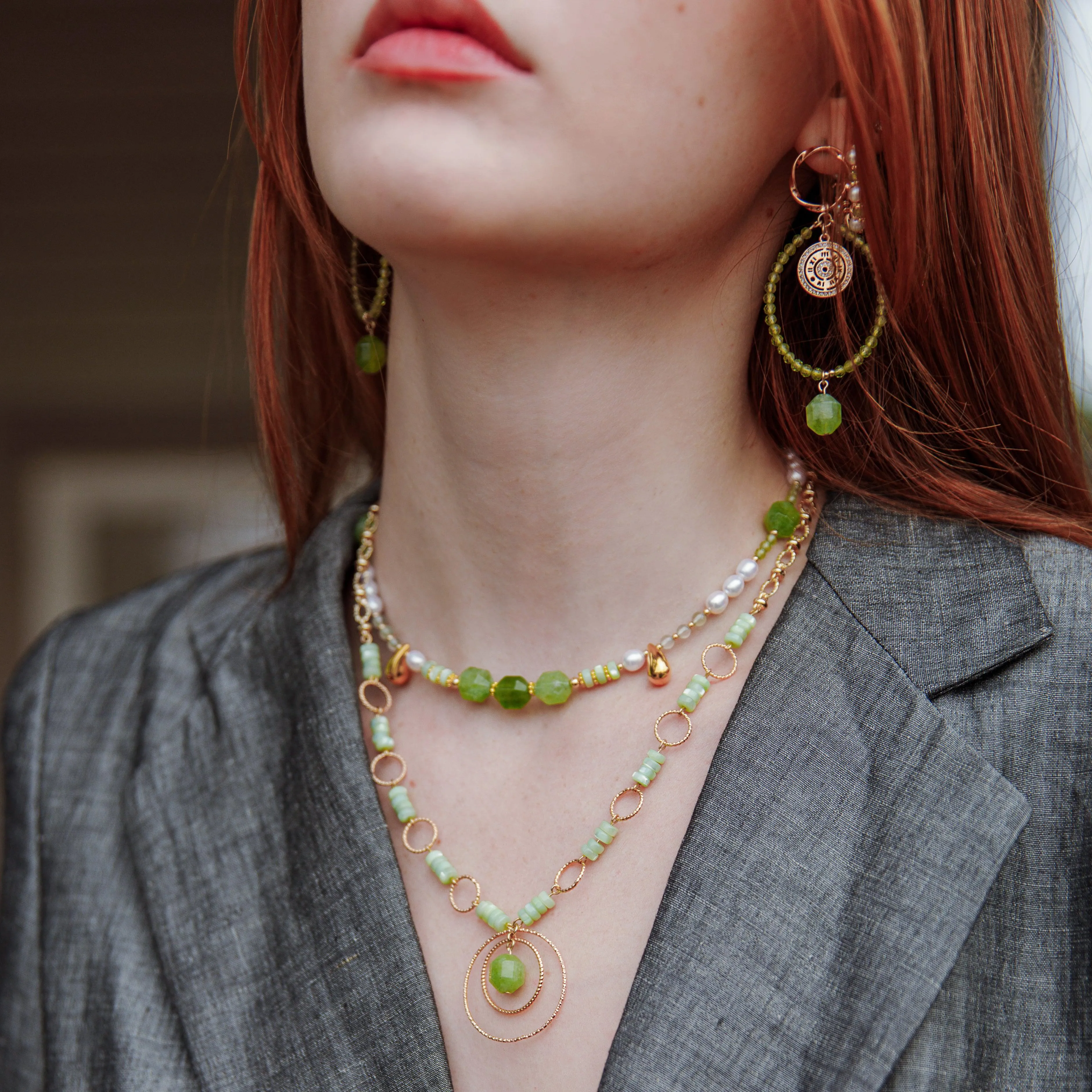 Spectrum Peridot Chalcedony Necklace