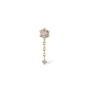 Starfall • White Topaz   Diamond Threadless Push Pin stud