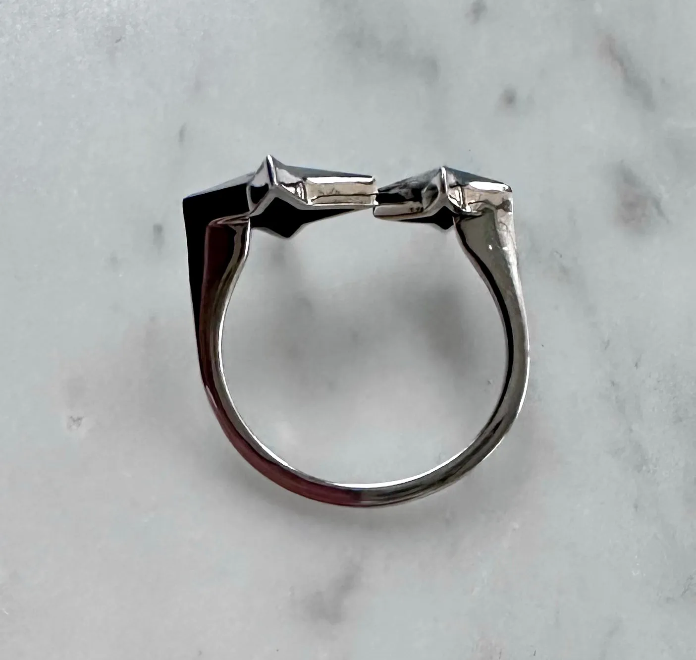 Sterling Double Star Ring