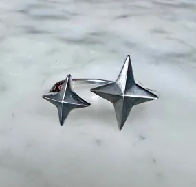 Sterling Double Star Ring