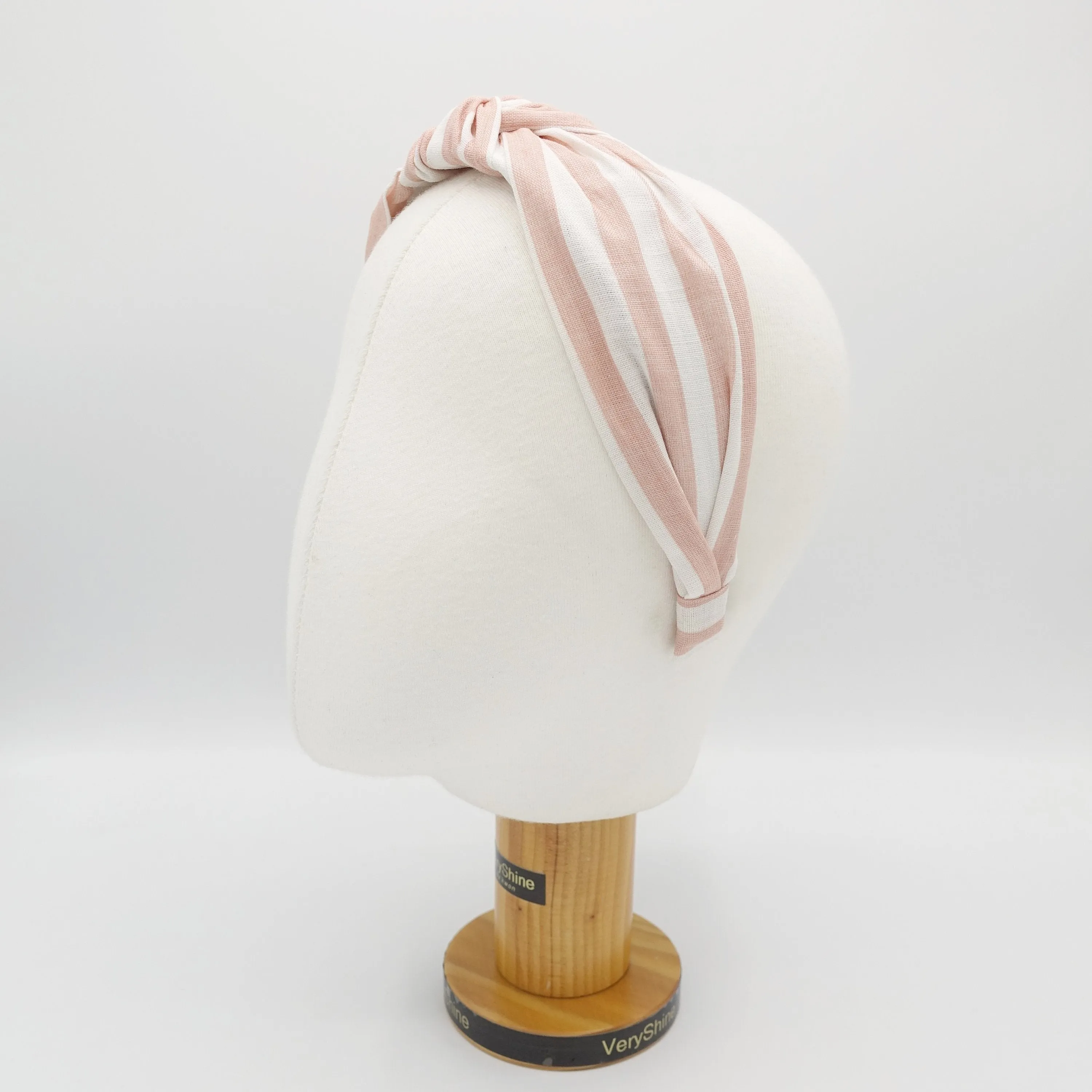 stripe headband linen blend knot hairband for women