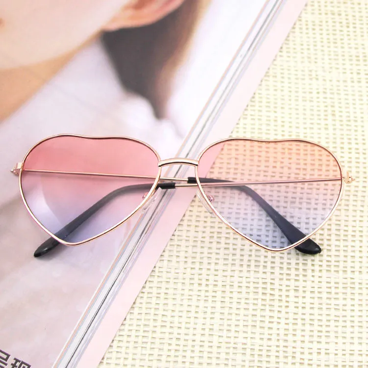 Sunglasses Classic Retro Metal Heart Fashion UV Protection Sun Glasses