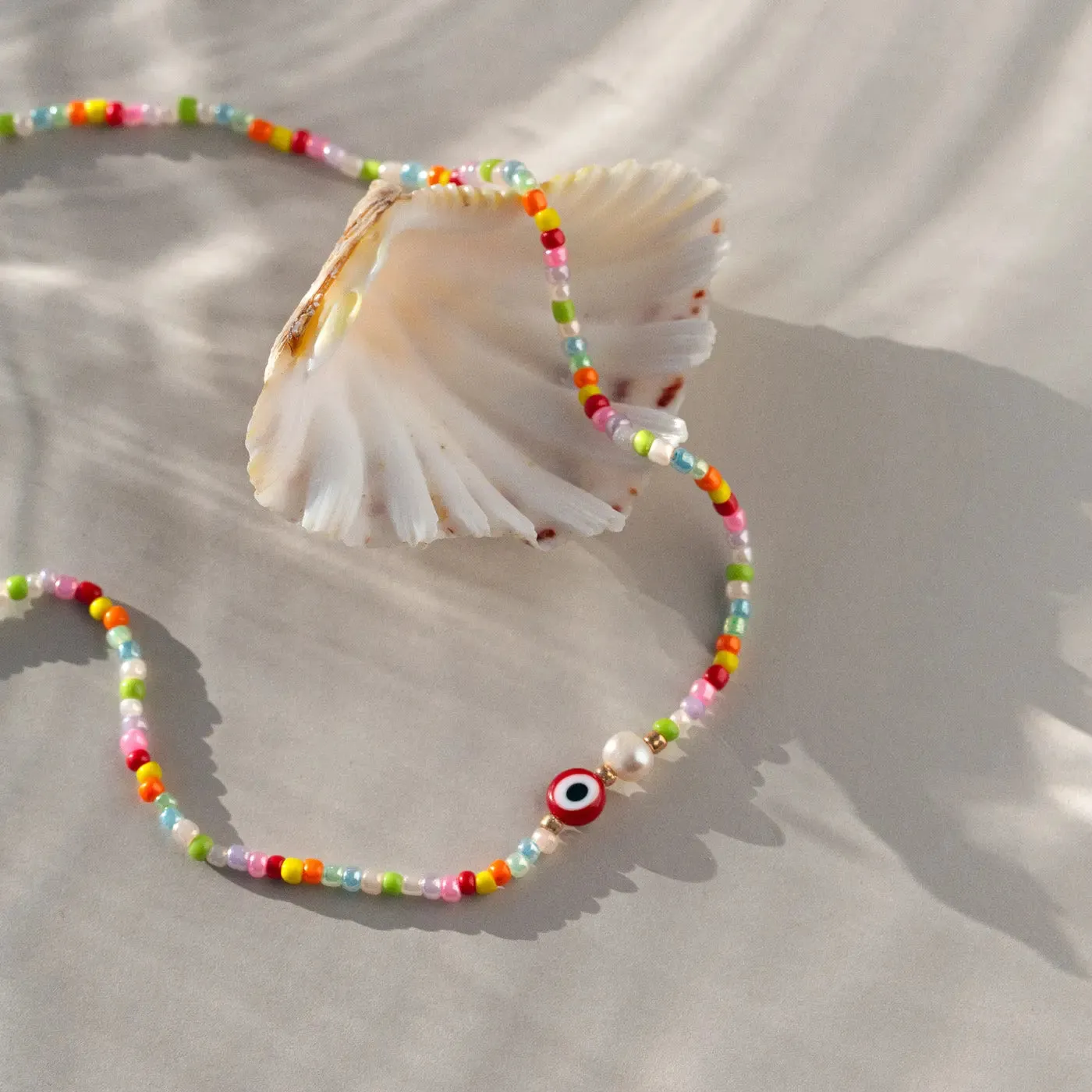 Suzy - Evil Eye Colourful Bead Necklace