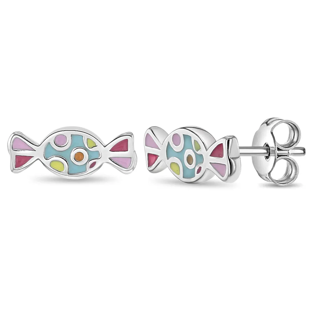 Sweet Tooth Candy Kids / Children's / Girls Earrings Enamel - Sterling Silver