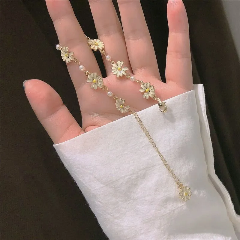 Sweet White Flowers Bracelets Necklaces Rings Earrings Charm Jewelry Set XOS0440