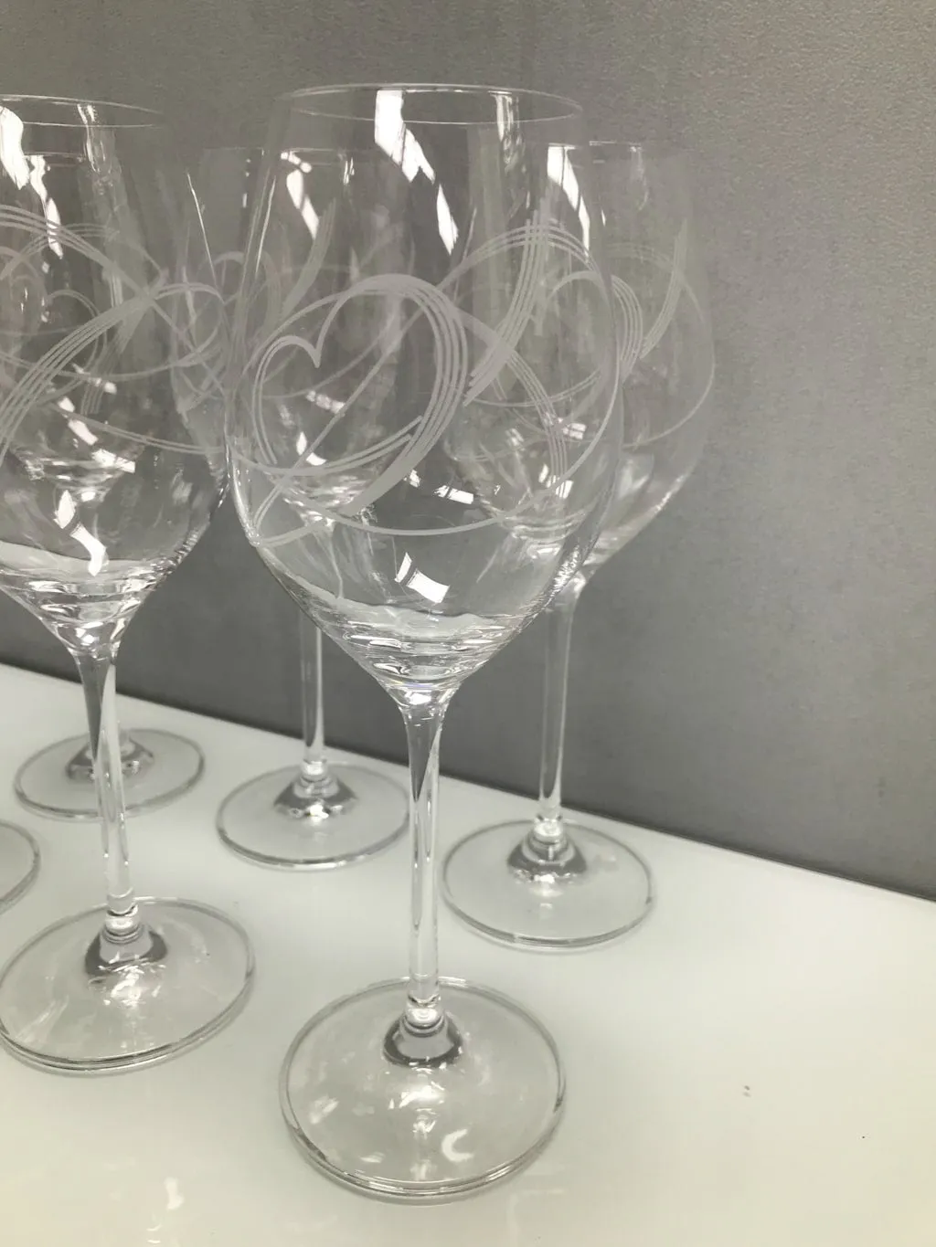 Swirl Heart Wine Glasses - Set of 6