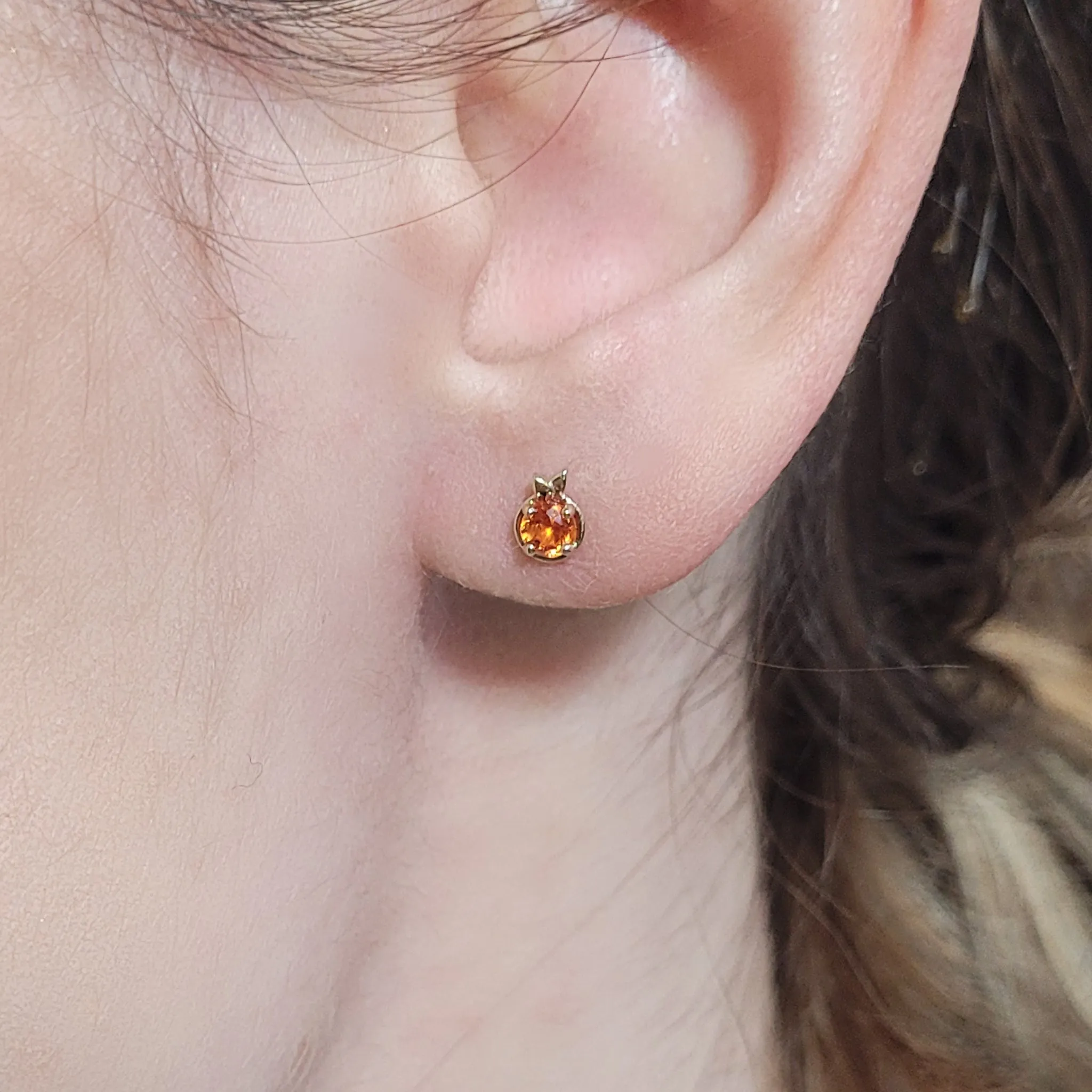 Tangerine Fruit Studs - Sapphires