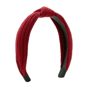 Textured fabric wrapped knot headband