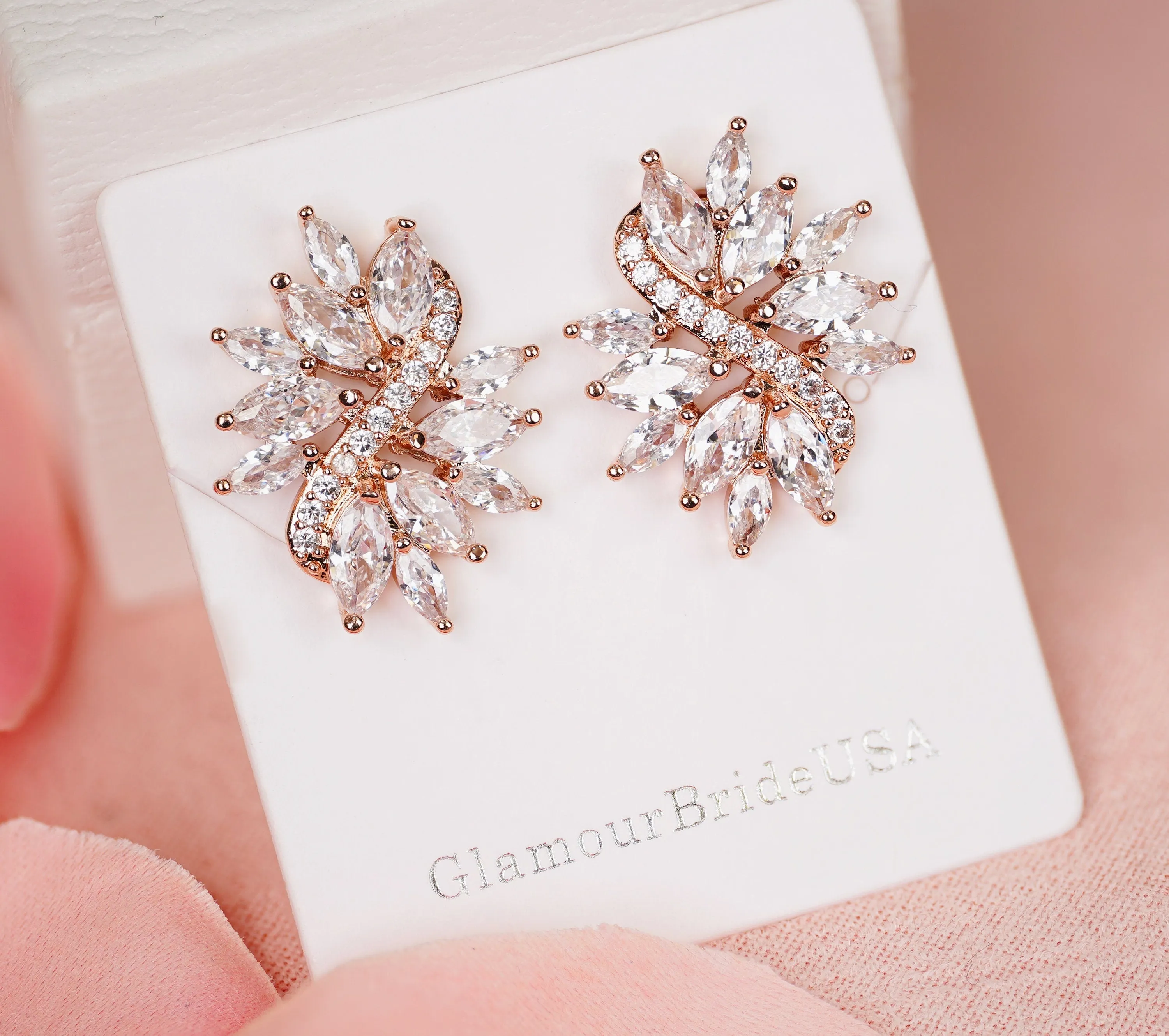 Tiffany - Silver Crystal Tear Stud Earrings