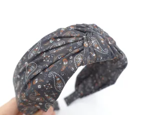 tiny paisley print top knot headband for women