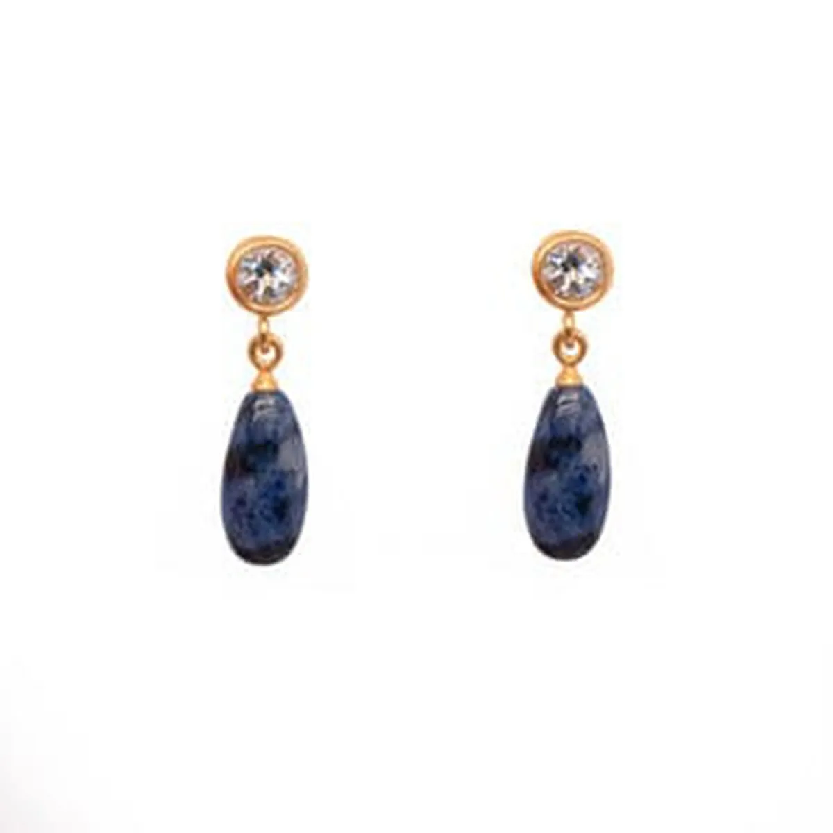 Topaz & Dumortierite 24K Gold Vermeil Earrings