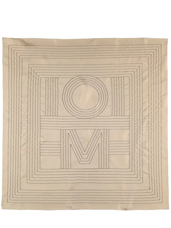 Toteme   Embroidered monogram silk scarf 