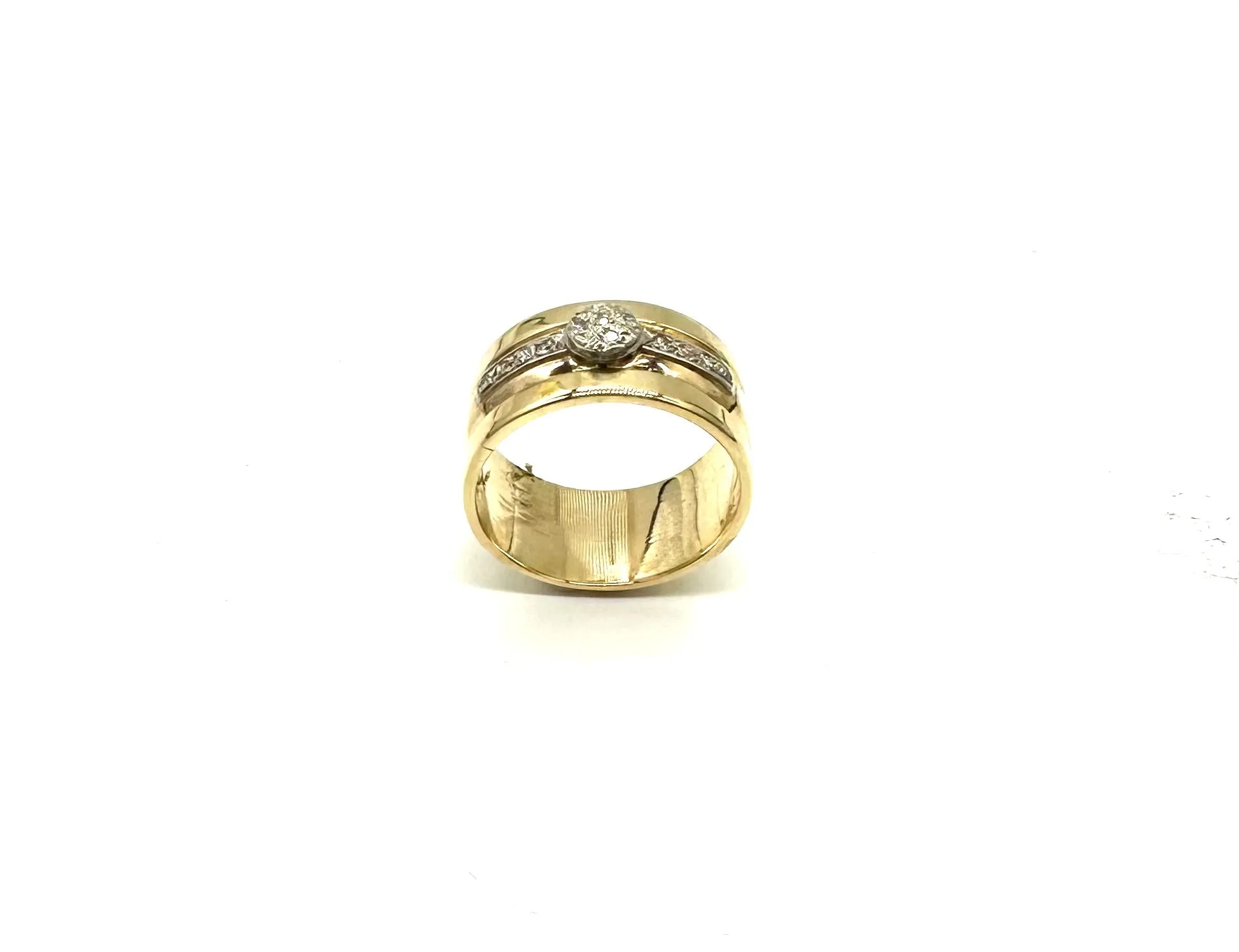 Tri-band 14k Gold & Diamond Band