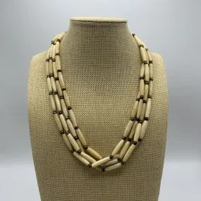 Tribal Multi-strand Bone & Brass Necklace /hge