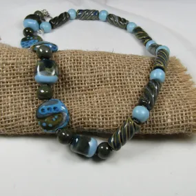 Turquoise and Green  Fair Trade Bead Kazuri Necklace