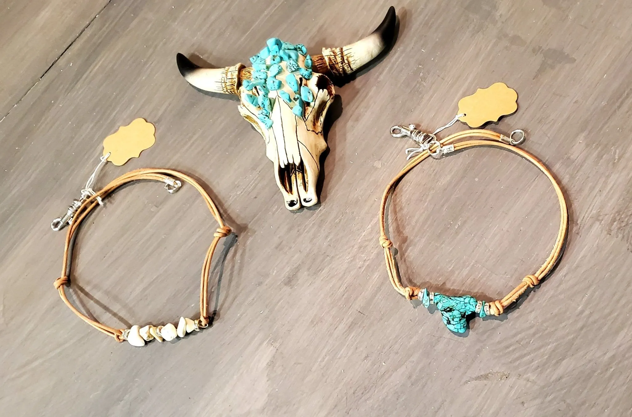 Turquoise Leather Choker