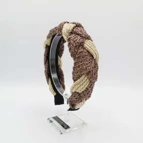 two tone straw braided headband