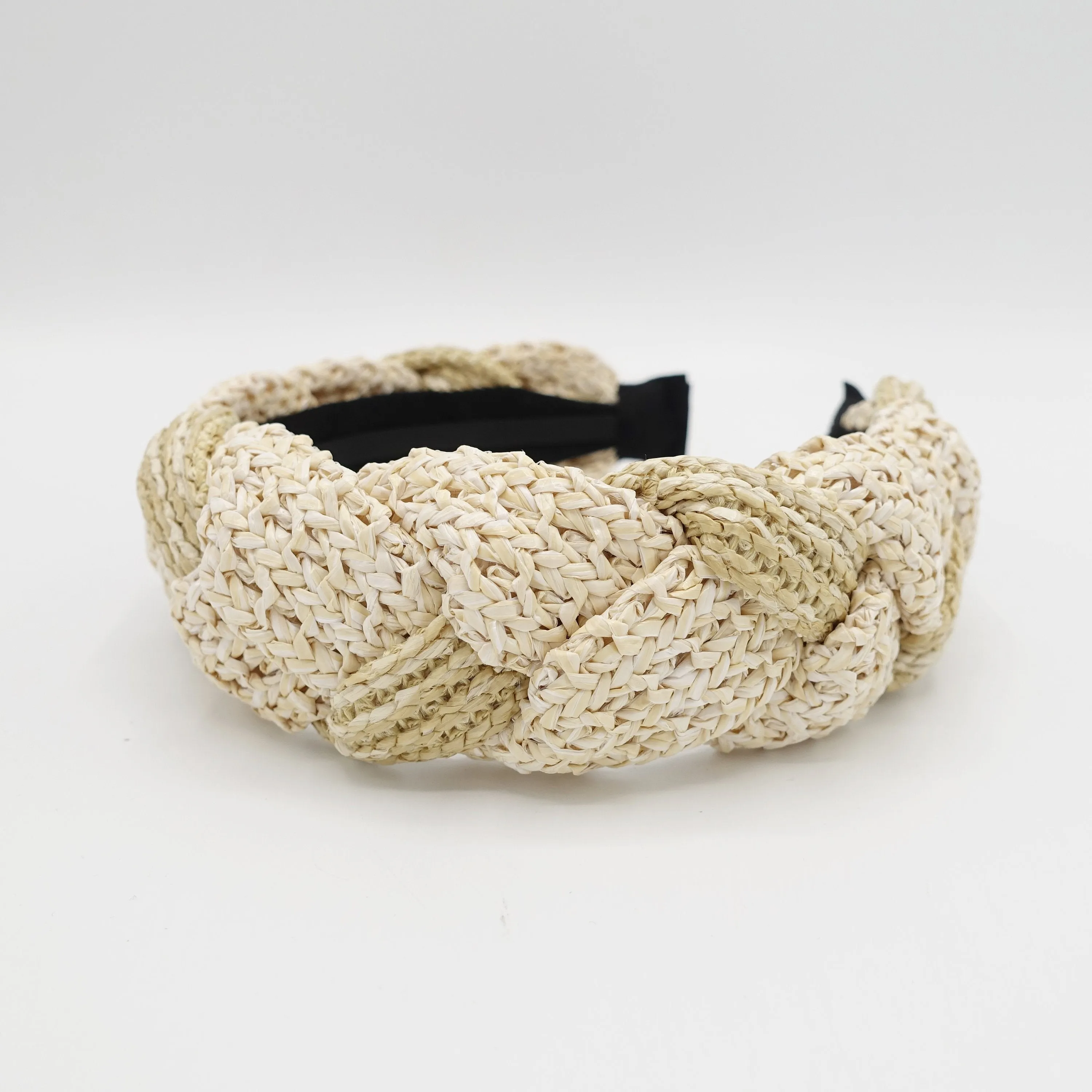 two tone straw braided headband