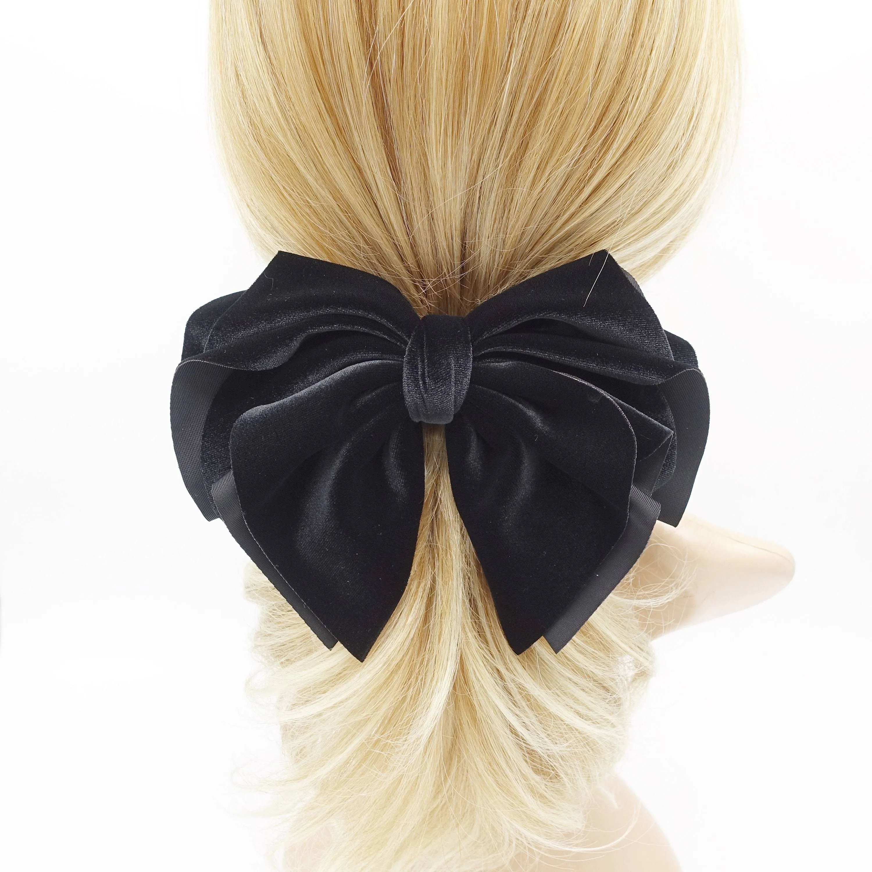 velvet hair bow multi layered hair bow for women