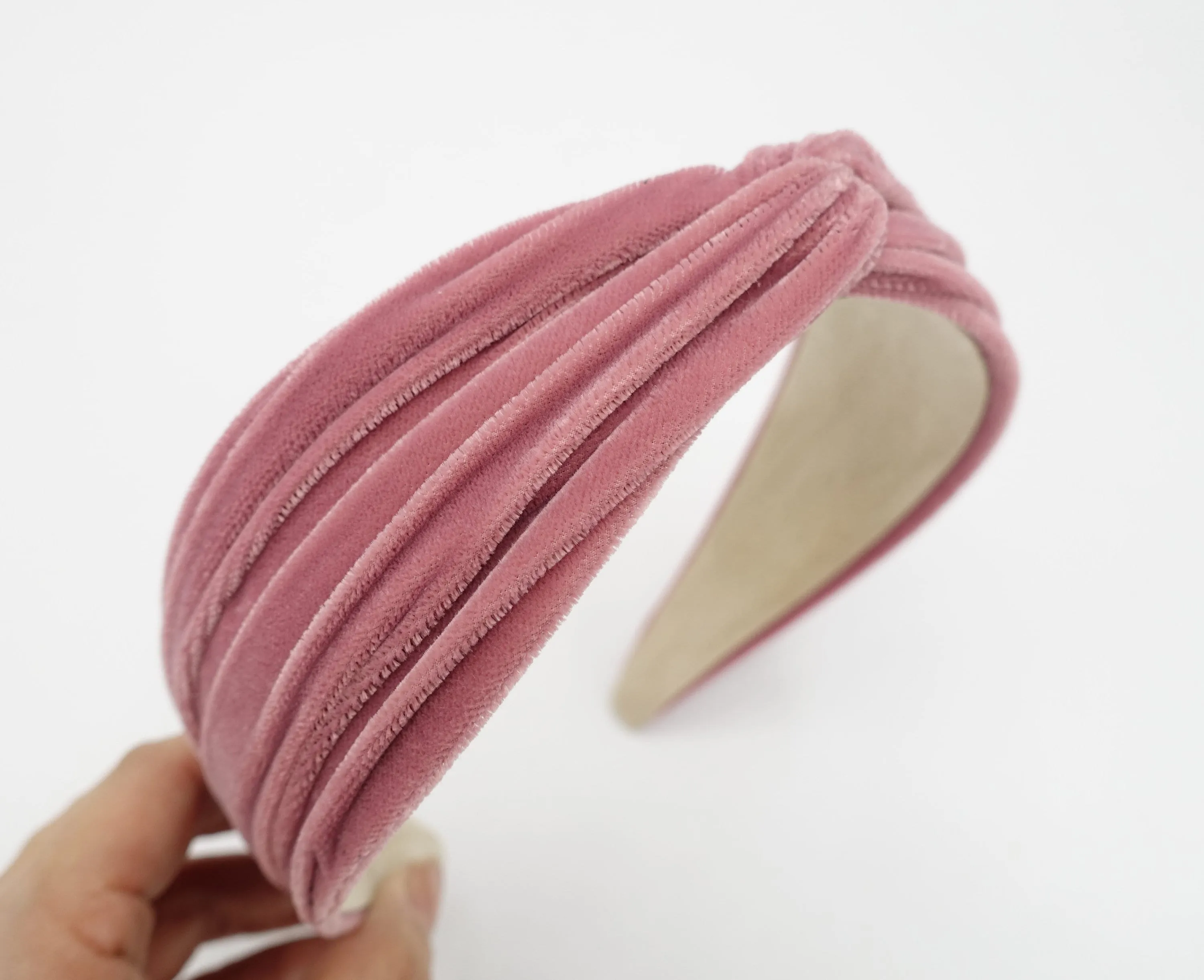 velvet wave headband cross hairband for women