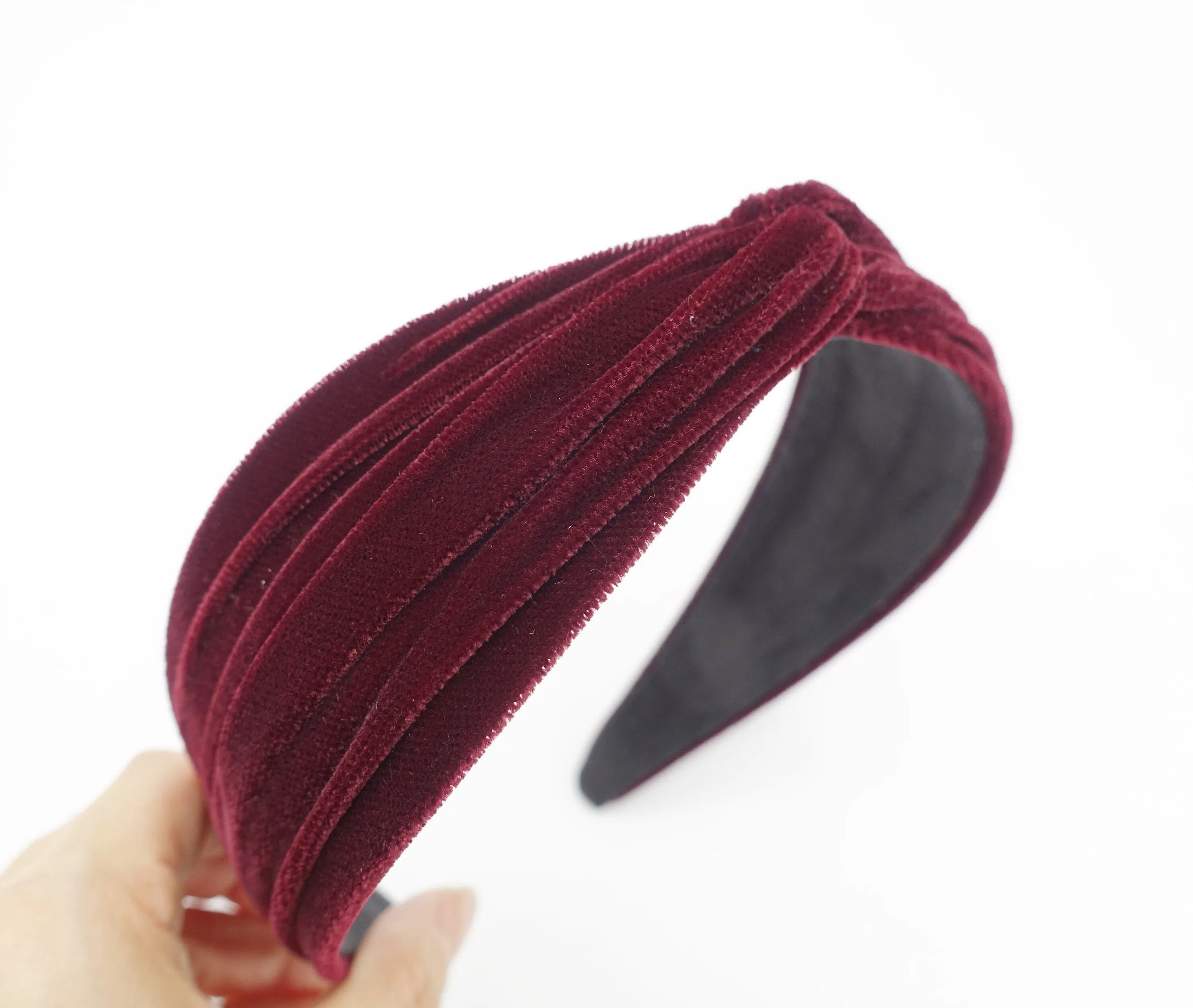 velvet wave headband cross hairband for women