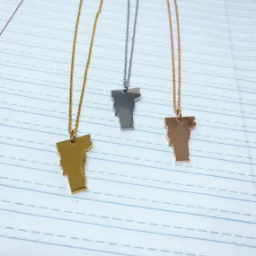 Vermont State Silhouette Necklace