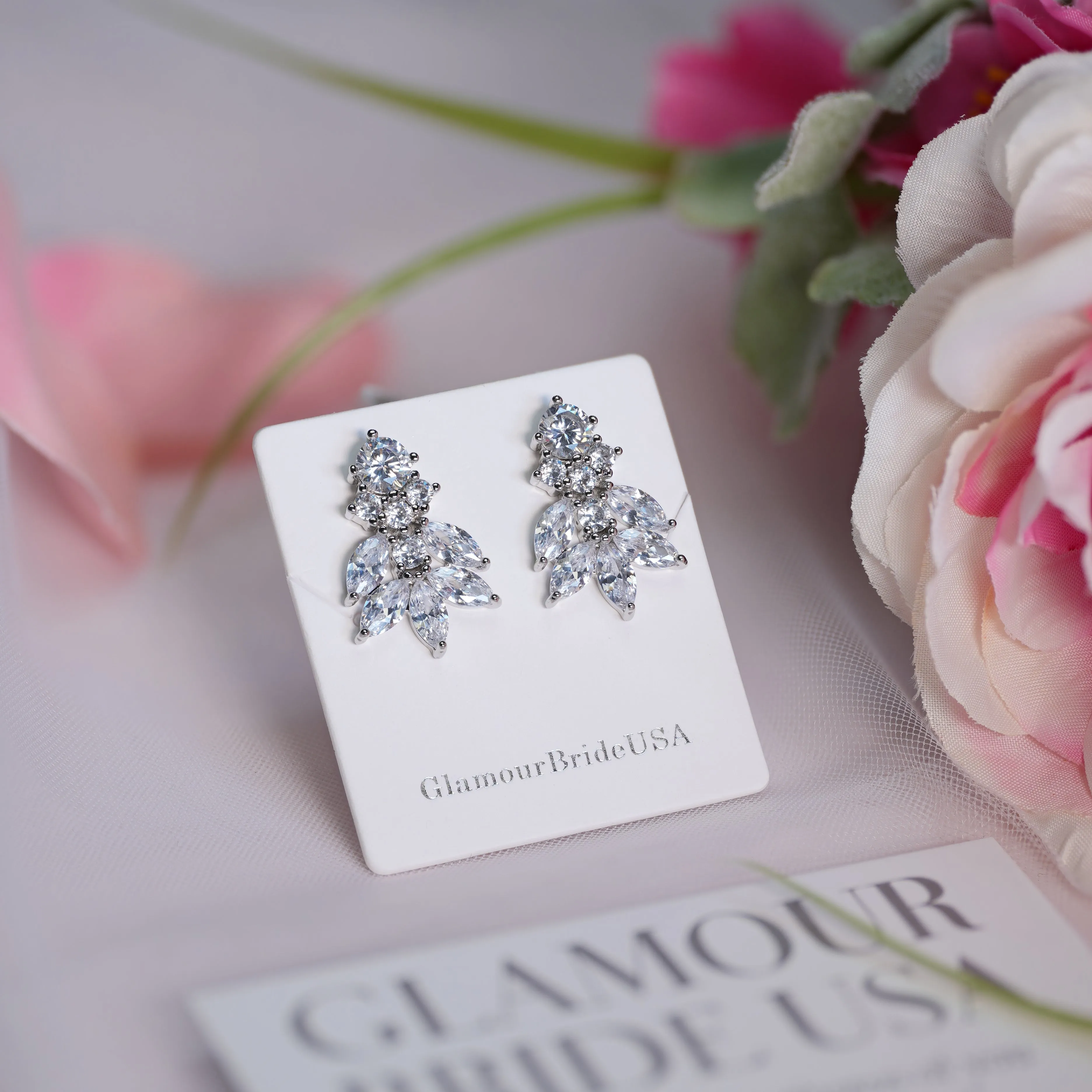 Victoria-Stud Bridal Earrings