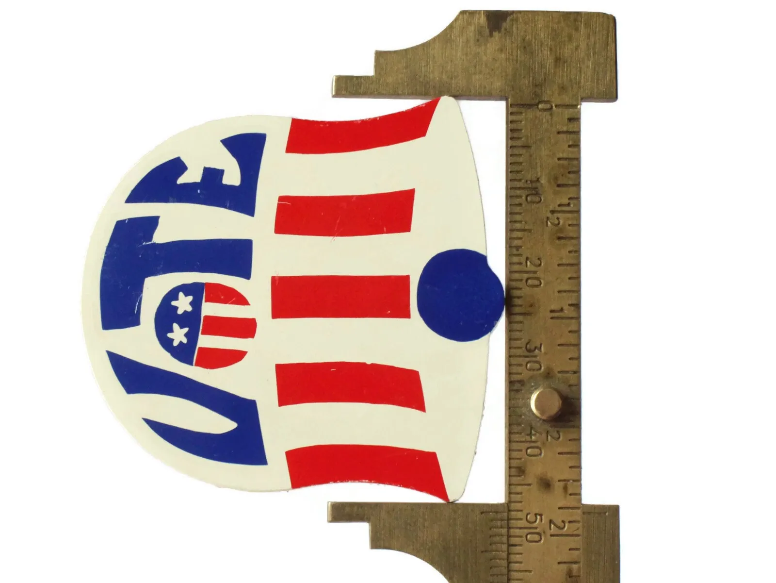 Vintage Bell Shaped Red White and Blue Vote Barrette