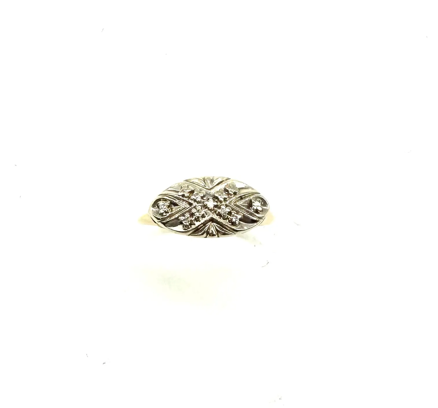 Vintage Diamond Accented Princess Ring