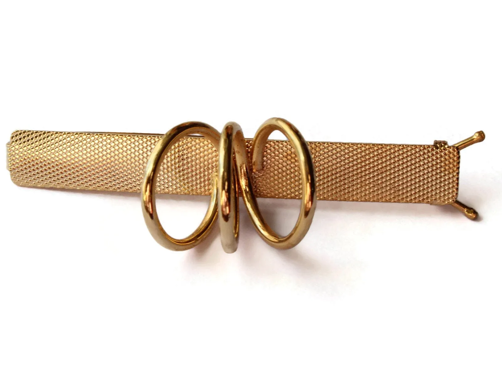 Vintage Gold Barrette with Loop Design - Hair Clip from the 1950s or 1960s