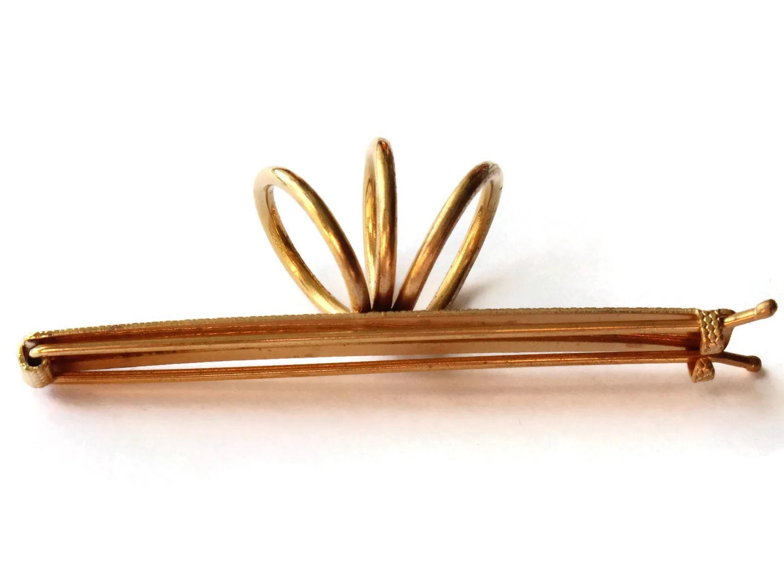 Vintage Gold Barrette with Loop Design - Hair Clip from the 1950s or 1960s