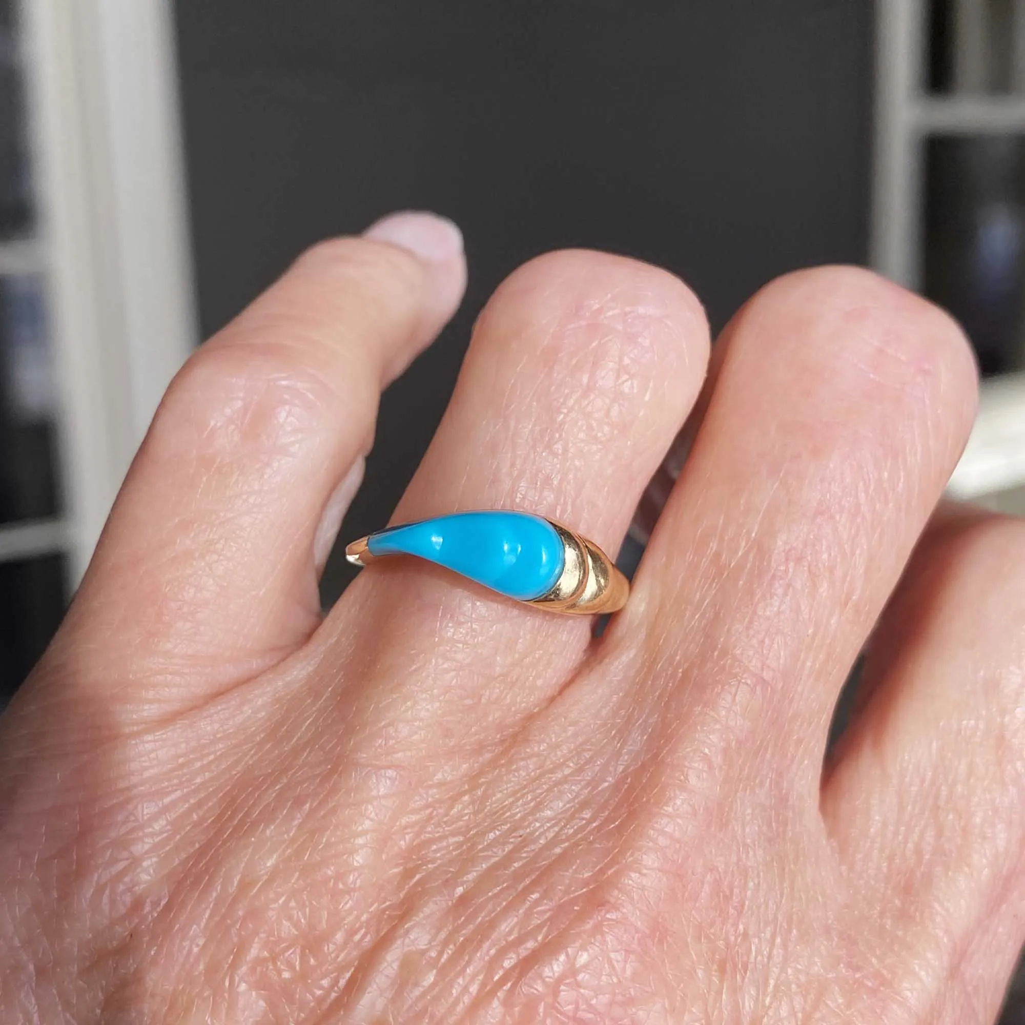 Vintage Kabana Turquoise Ring in 14K Gold