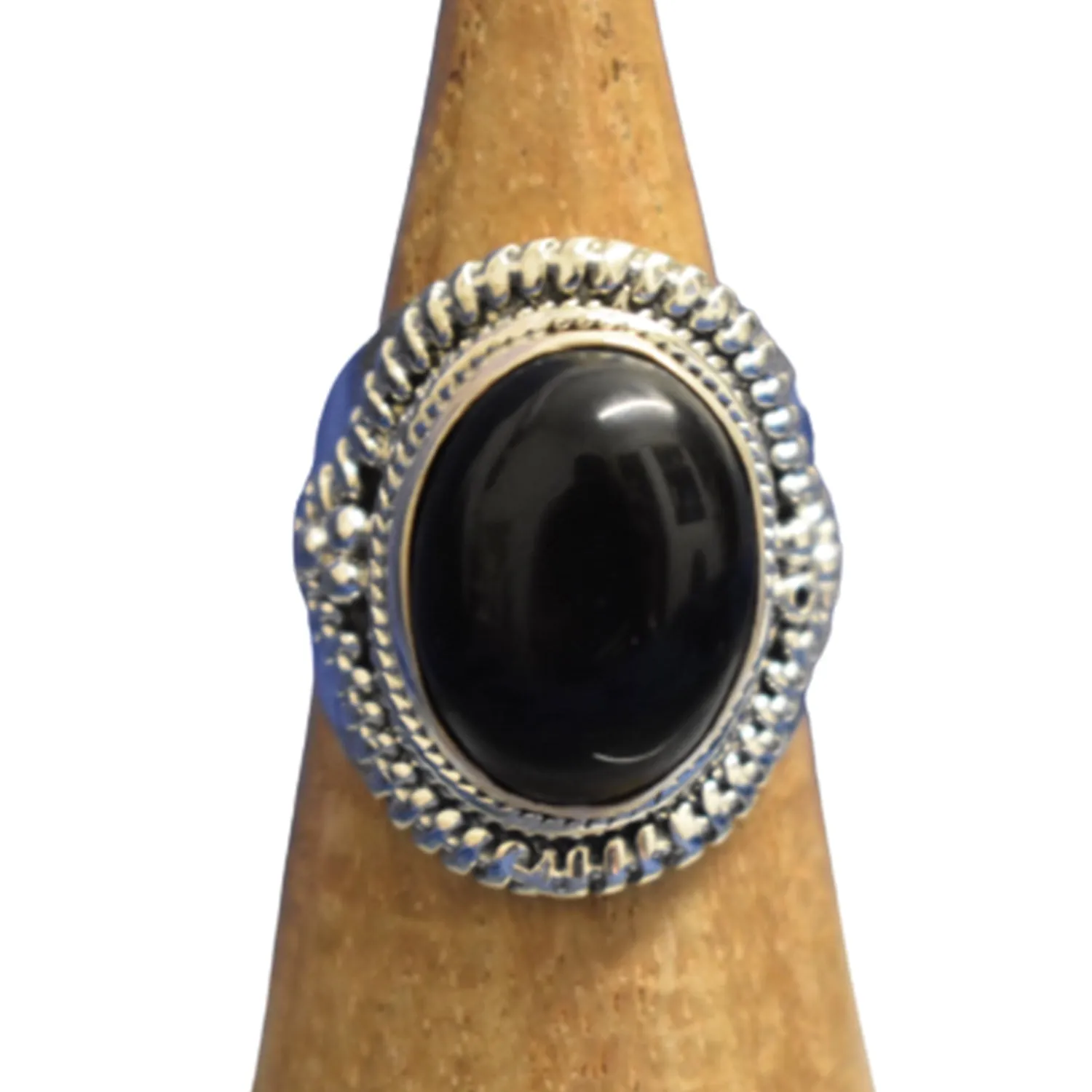 Vintage Onyx Ring (925) Sterling Silver