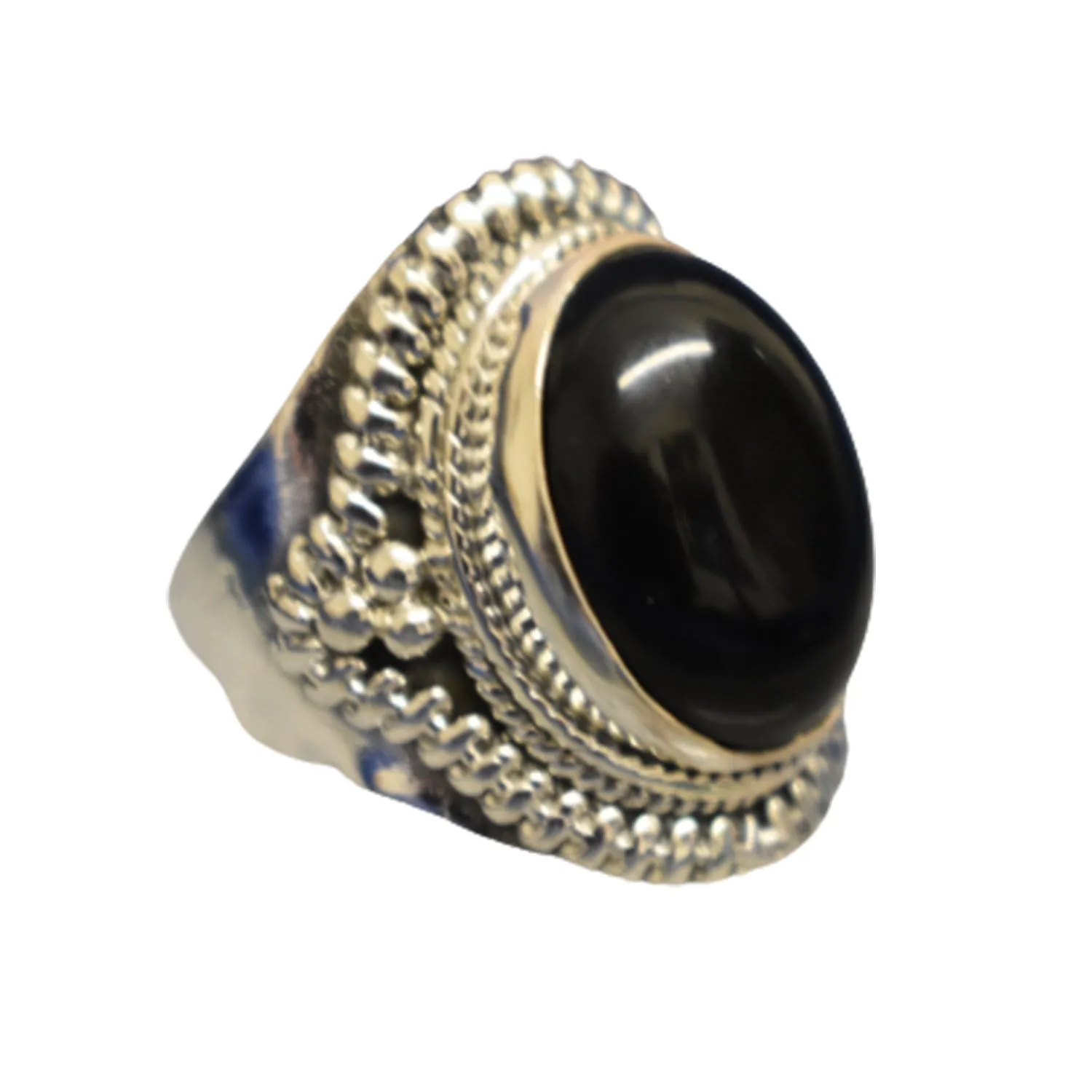 Vintage Onyx Ring (925) Sterling Silver