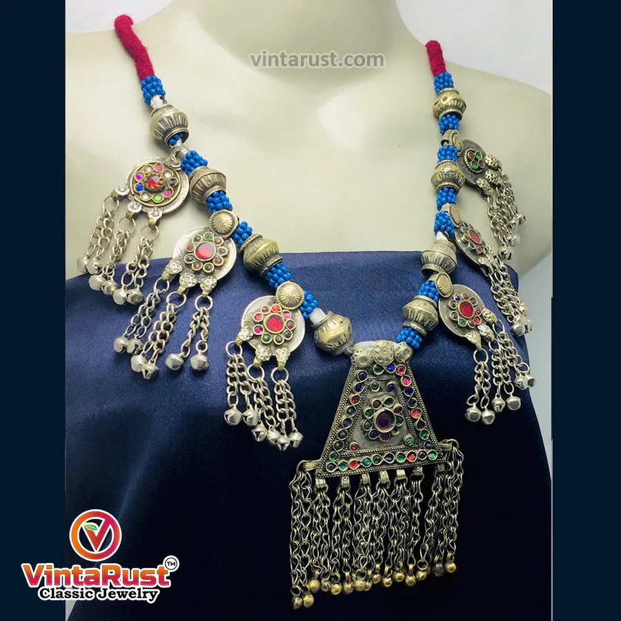 Vintage Pendant Necklace with Dangling Bells