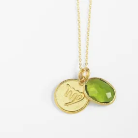 Virgo Zodiac Necklace with Peridot Charm