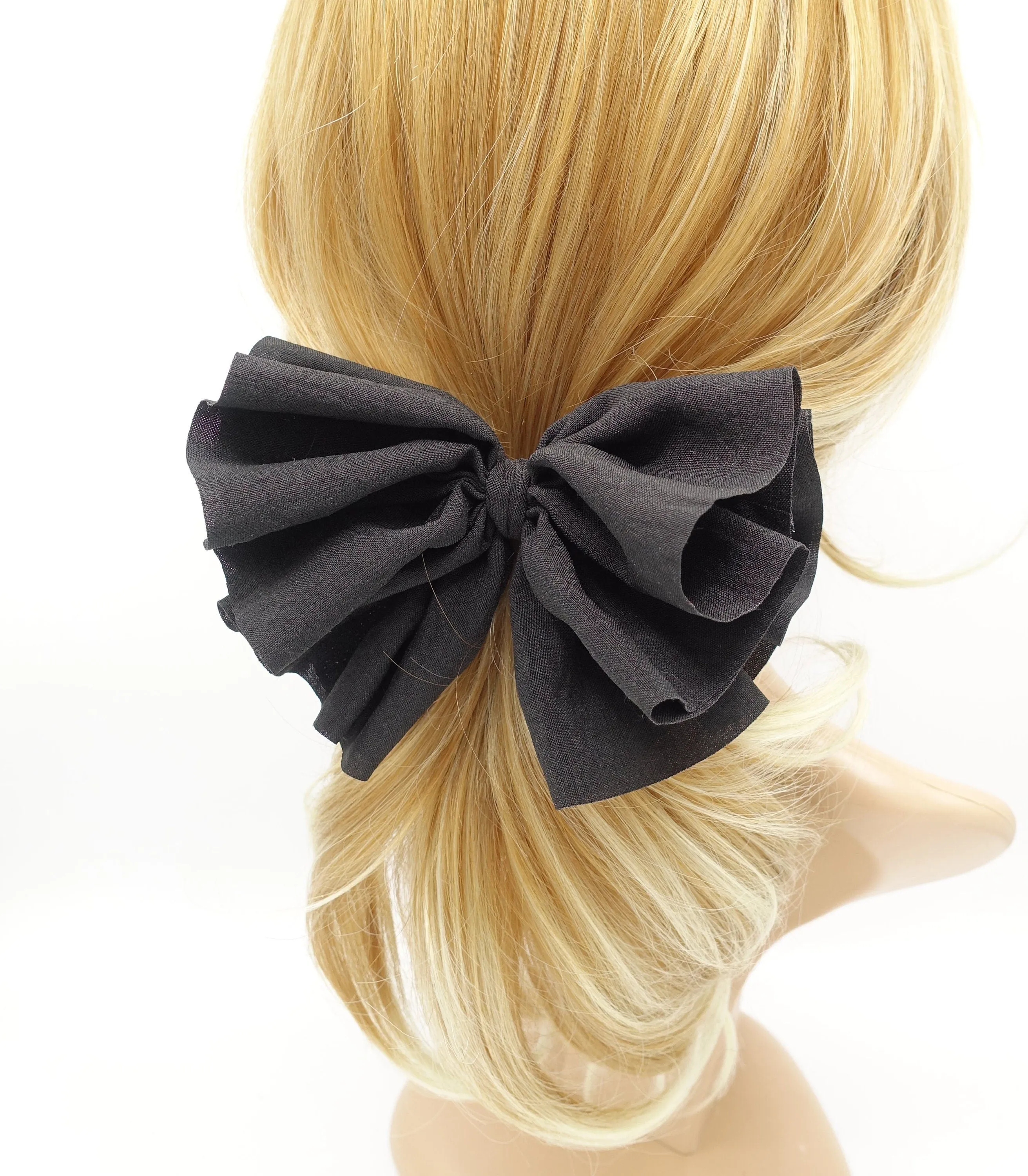 volume pleated hair bow french barrette women hair accessory