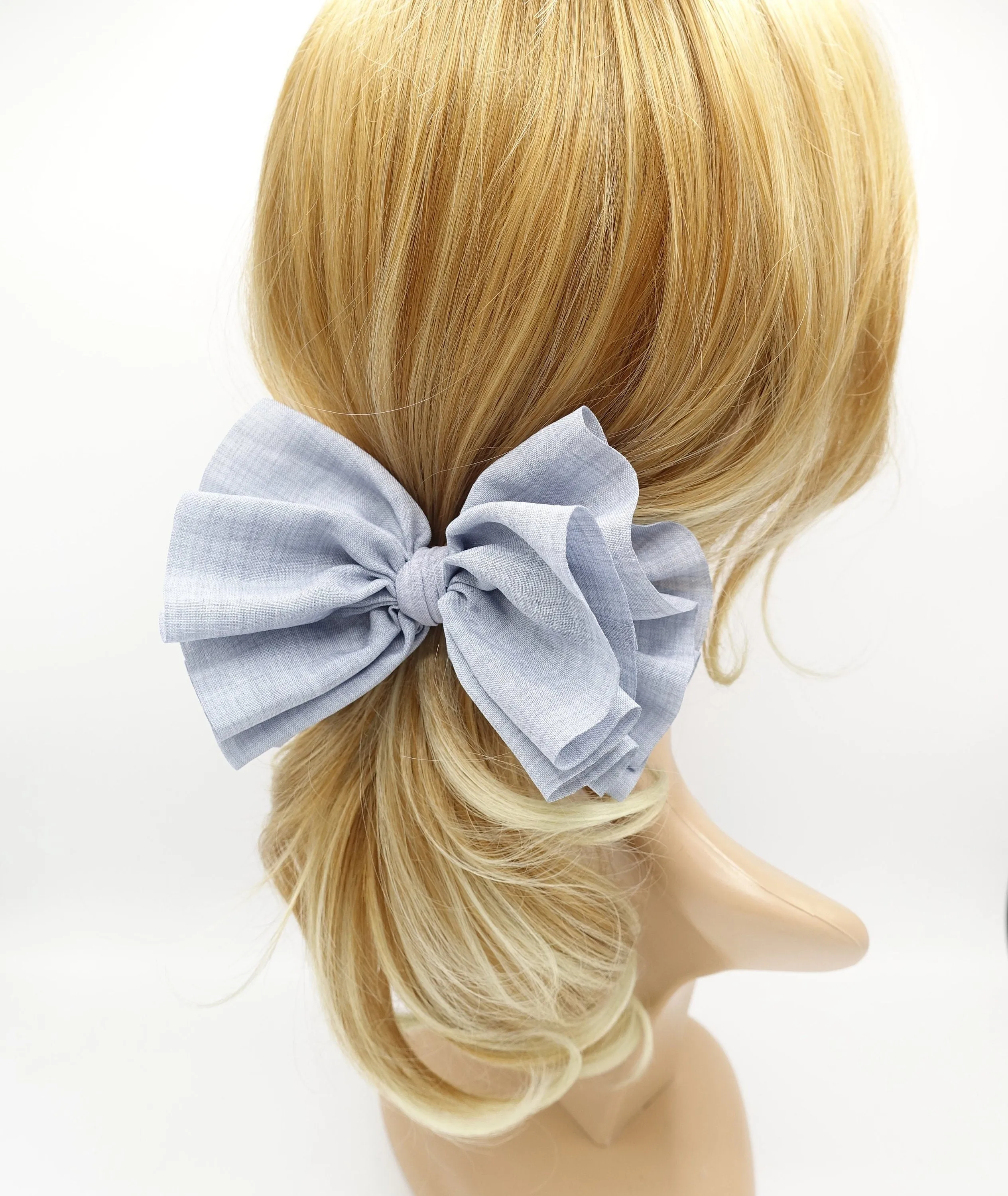 volume pleated hair bow french barrette women hair accessory