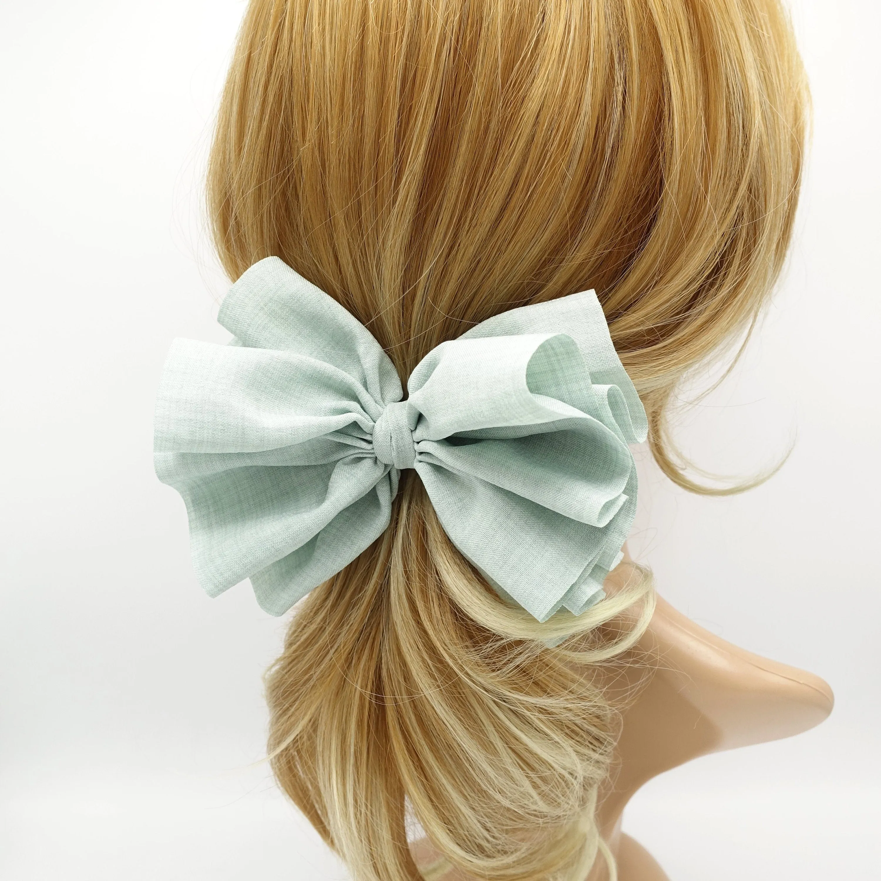 volume pleated hair bow french barrette women hair accessory