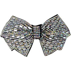 Whimsical Romance Bow Hair Barrette (Silvertone/Jet)