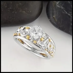 White Sapphire Custom Knot Ring