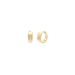 White Topaz Huggies | Gold