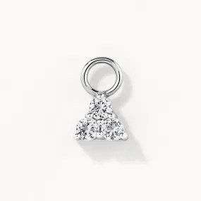 White Topaz Trio Charm in Silver