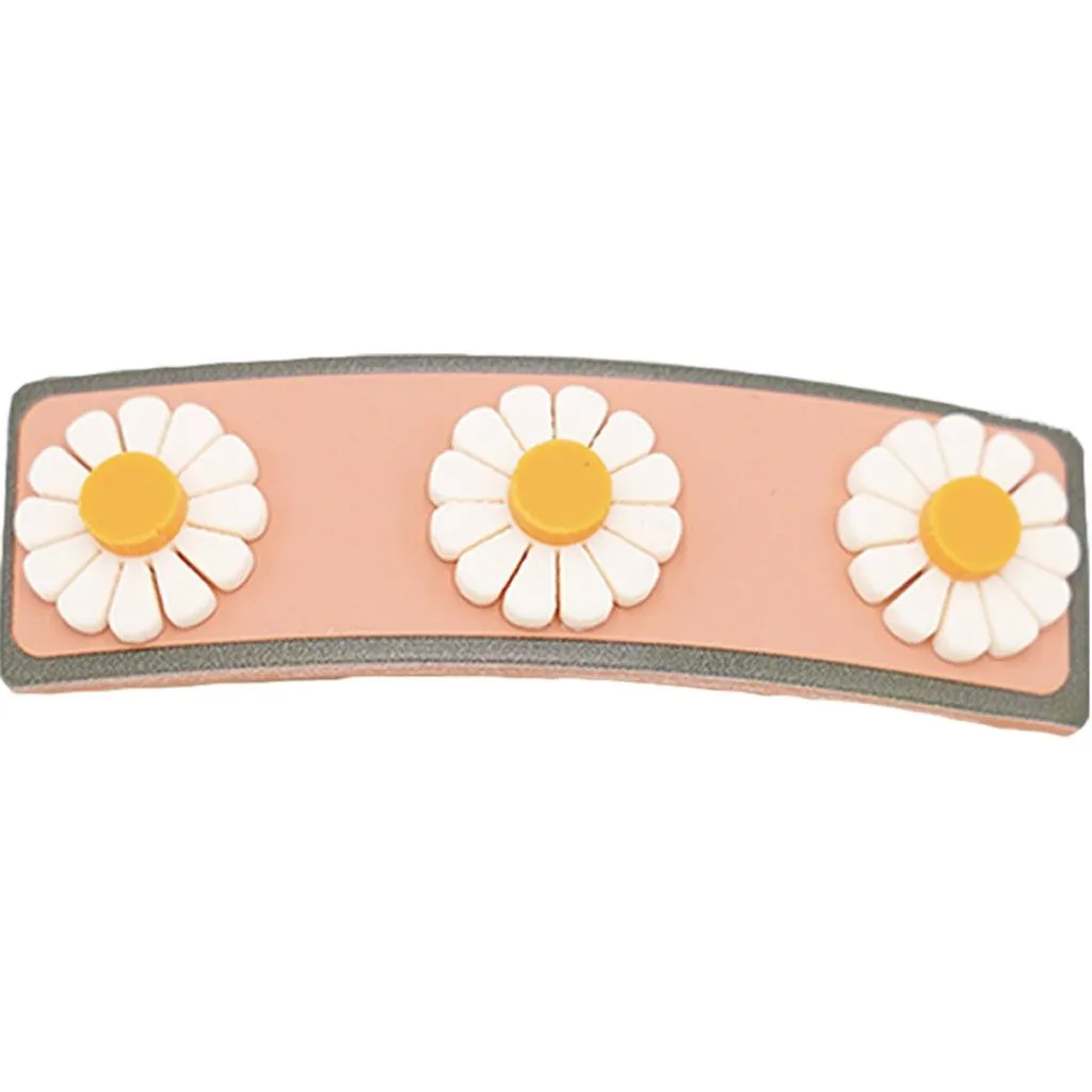 Wide Bar Clip - Flower- Sunset