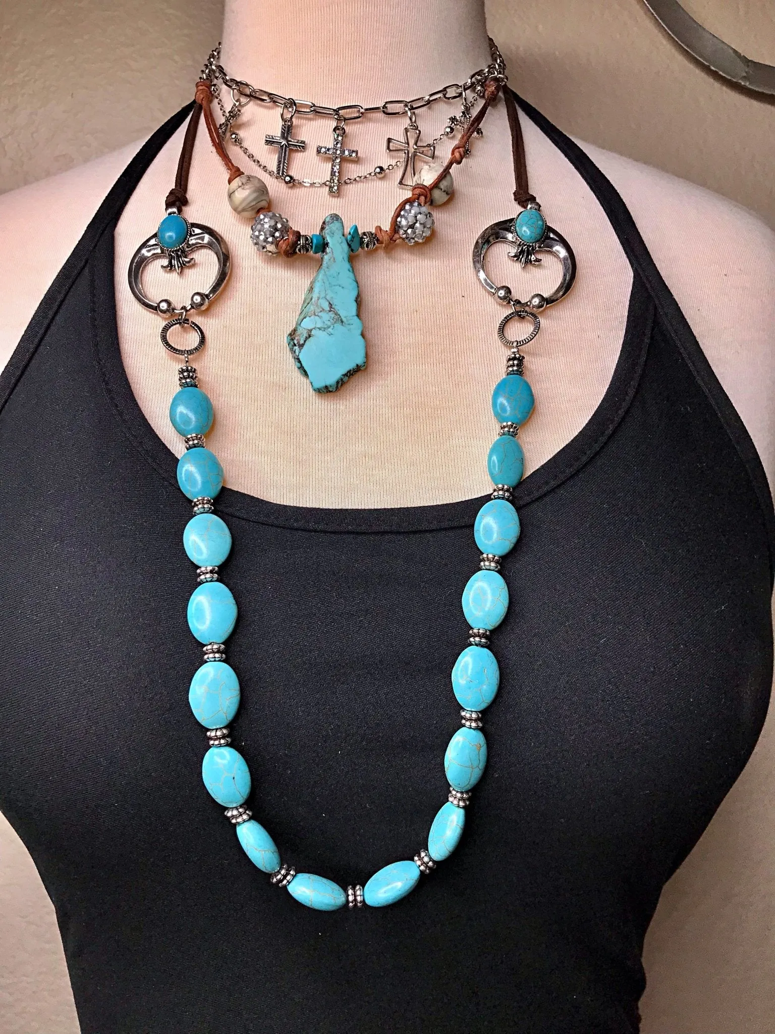 Willow Moon Turquoise Beaded Necklace