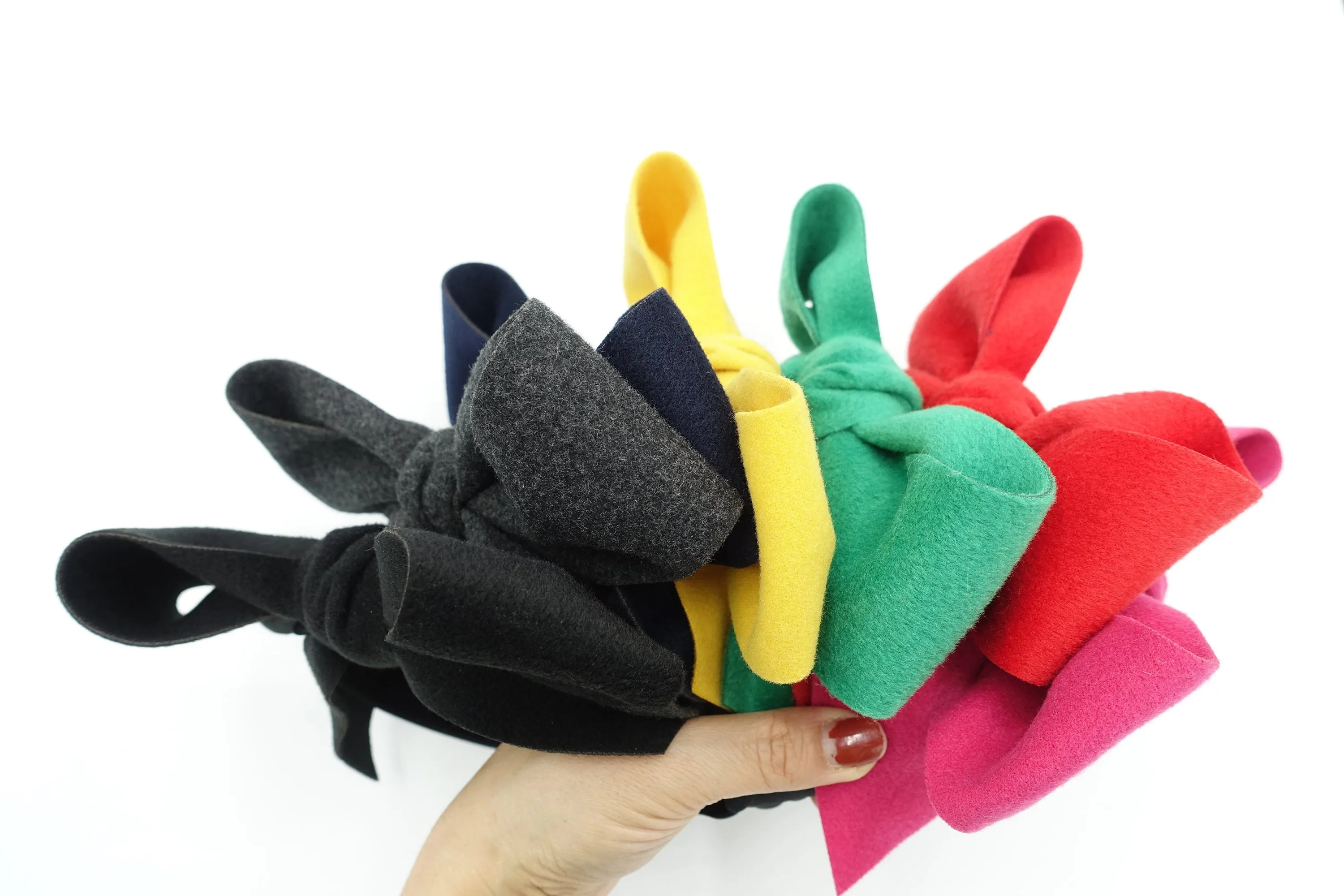 woolen bow knot headband black hairband cute hair accessory for women