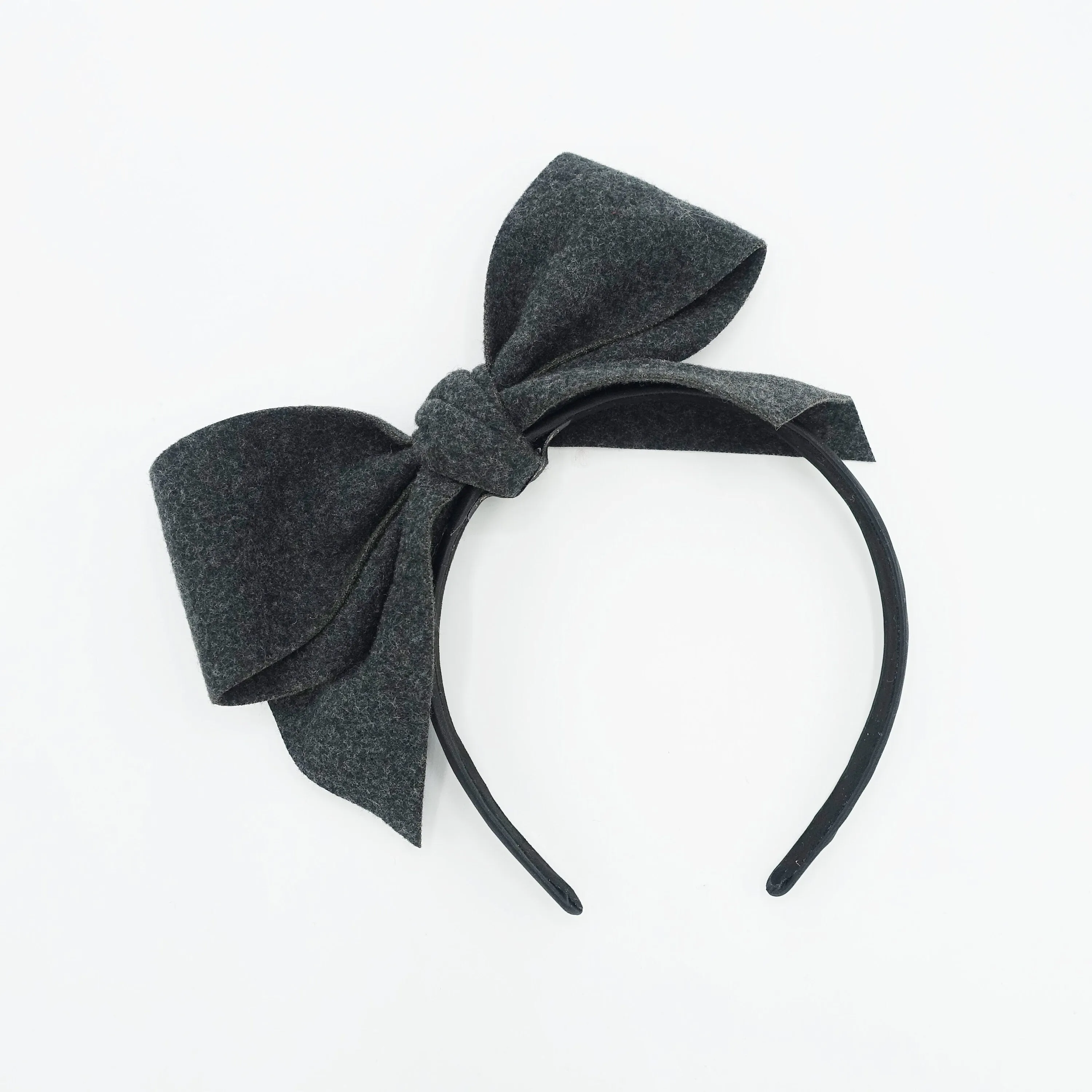 woolen bow knot headband black hairband cute hair accessory for women