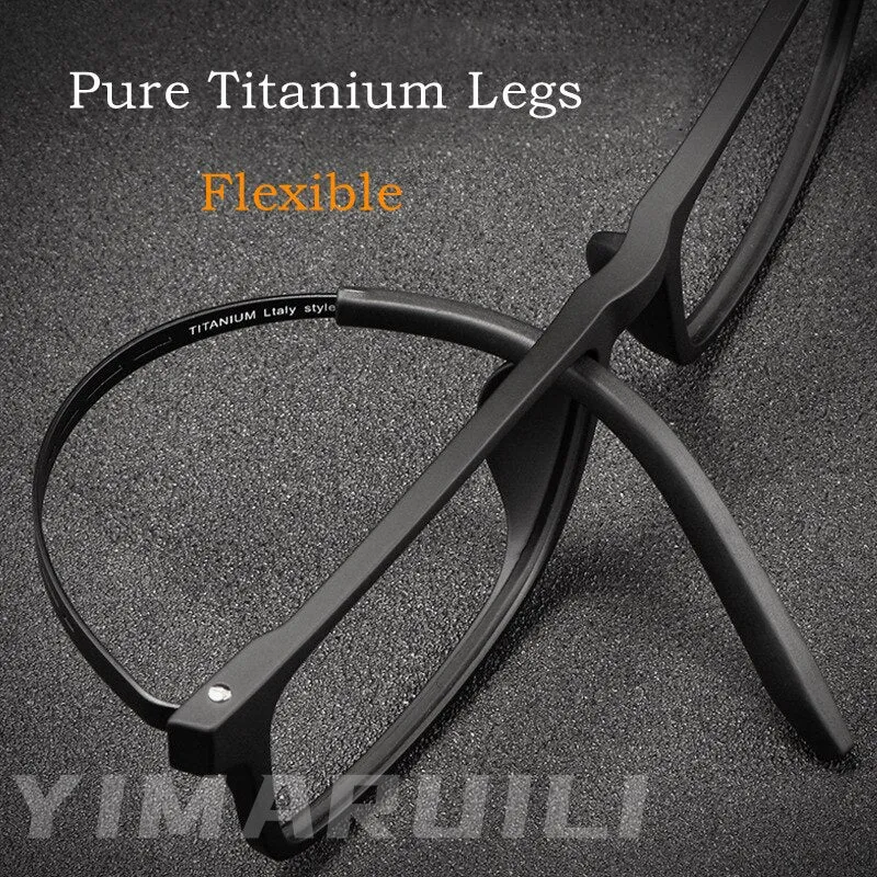 Yimaruili Men's Full Rim Square Tr 90 Titanium Photochromic Reading Glasses Y8822